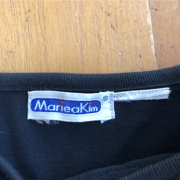 Vintage 80s Black Sweatshirt Batwing Beaded Sequins Flower Appliqué Decorative - Picture 14 of 14